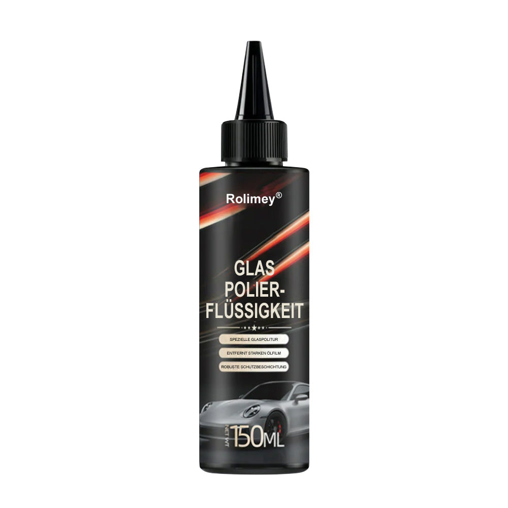 🆙2025 Neue Glaspolierflüssigkeit mit Schwamm – Spray für eine wasserabweisende Beschichtung gegen Beschlagen der Windschutzscheibe, Kratzerentferner für Autofenster, Spiegel, Ölfilme und Glasoberflächen