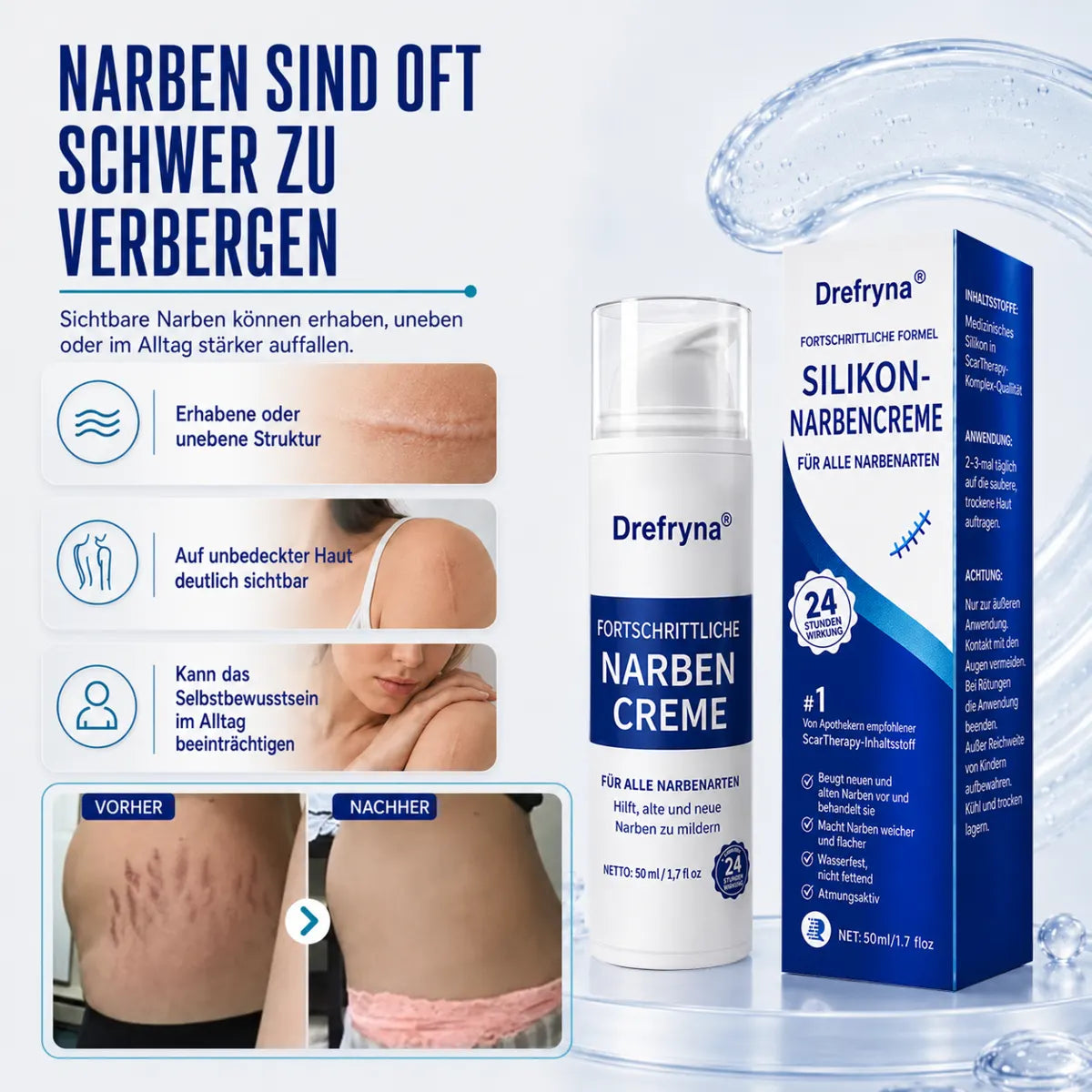 Avapalo® Advanced Silicone Scar Gel – Professional Scar Removal Cream for Surgical Scars, Keloids, Stretch Marks, C-Section & Old or New Scars Repair Treatment