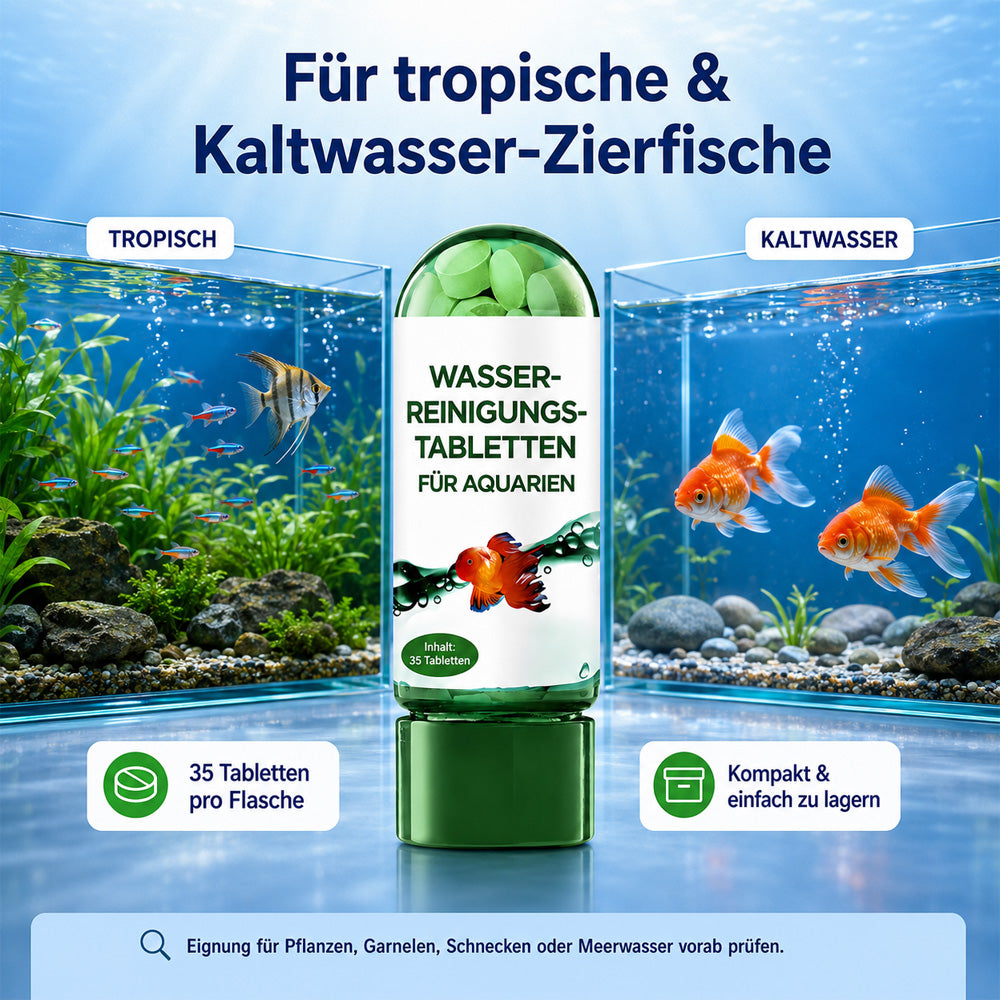 🌿Leistungsstarke Wasserreinigungstablette für Aquarien