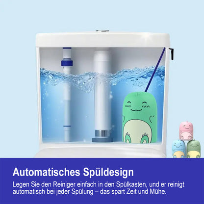 🫧Automatischer WC-Reiniger im süßen Dino-Design – Langzeit Toilettenreiniger für den Spülkasten (Hält bis zu 9 Monate), WC-Duft gegen Kalk & Gerüche (Ozean/Jasmin/Pfirsich)