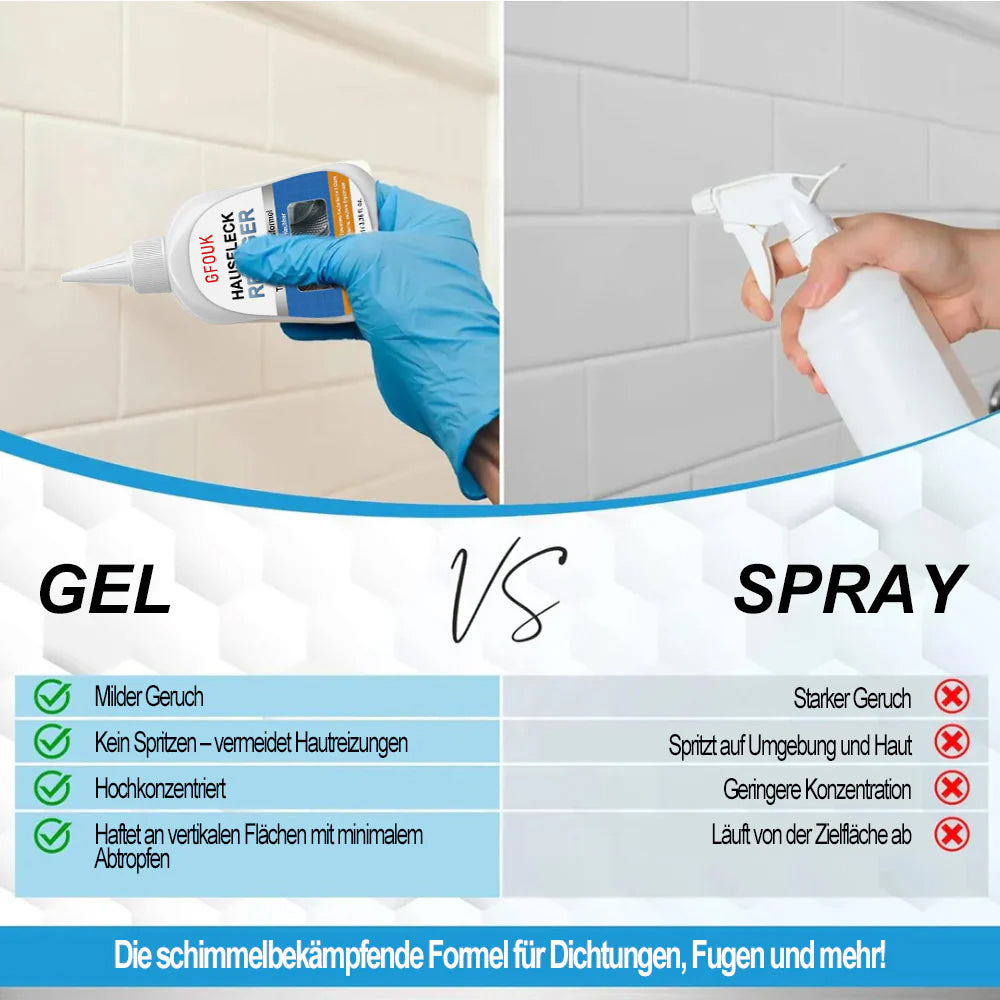 ✨ Magic Schimmel-Entferner Gel🧼– Beseitigt Schwarzschimmel & Stockflecken auf Silikonfugen, Fliesen & Duschen (Ohne Schrubben)