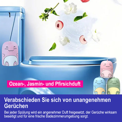 🫧Automatischer WC-Reiniger im süßen Dino-Design – Langzeit Toilettenreiniger für den Spülkasten (Hält bis zu 9 Monate), WC-Duft gegen Kalk & Gerüche (Ozean/Jasmin/Pfirsich)