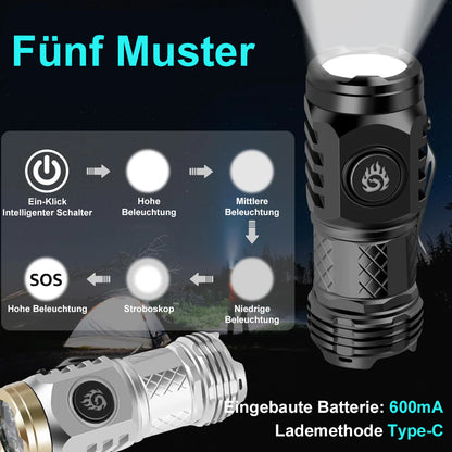 🔦✨ Three-Eyed Monster Mini Taschenlampe – Ultrastark, kompakt & wiederaufladbar