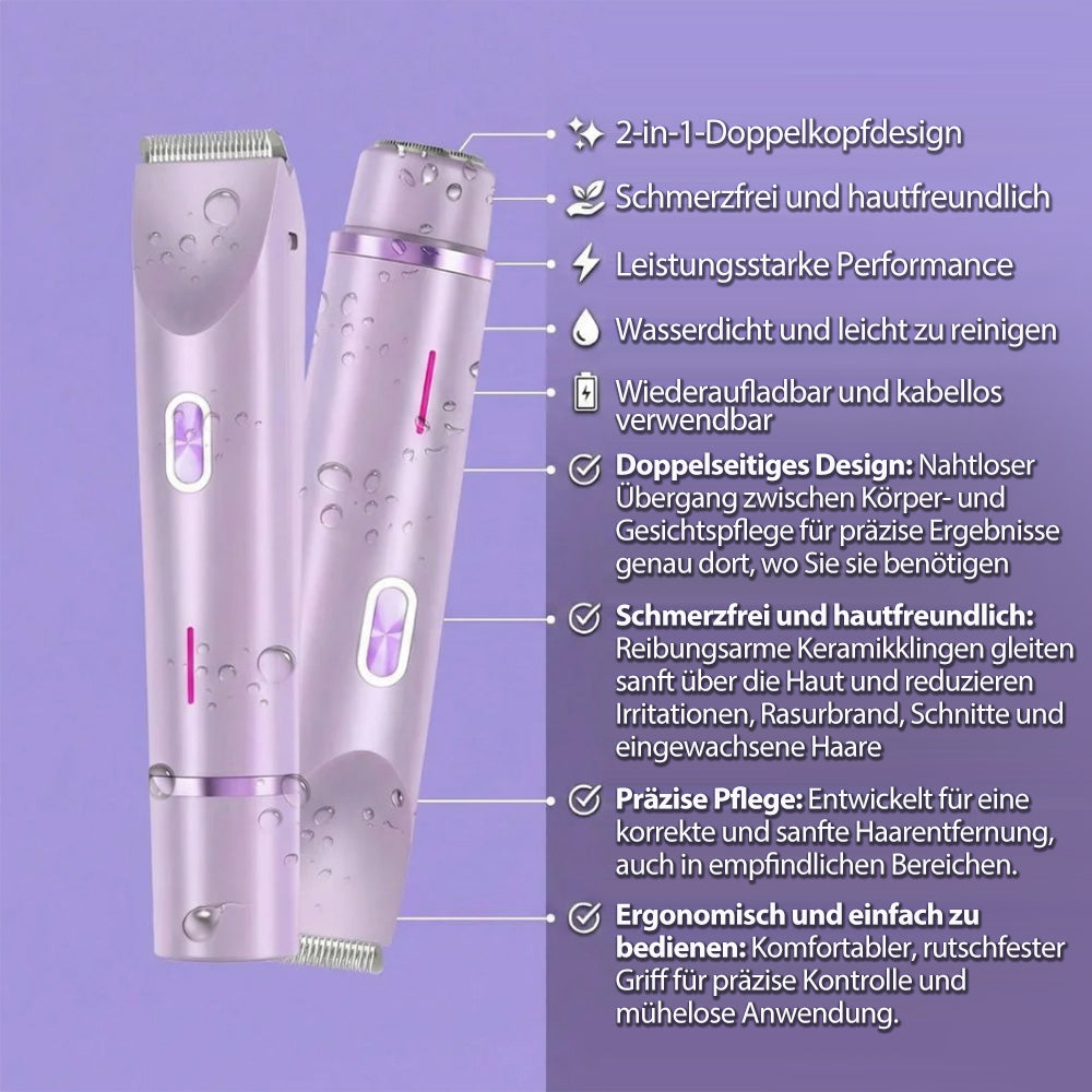 ✨2-in-1 Schmerzfreier Bikini Trimmer für Gesicht & Körper
