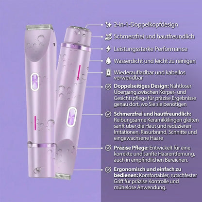 ✨2-in-1 Schmerzfreier Bikini Trimmer für Gesicht & Körper