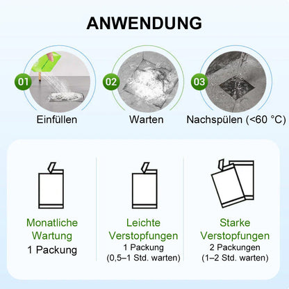 💥Leistungsstarkes tägliches Rohrreinigungspulver🏠– Schnellwirkend, sicher & schonend für Küche, Bad & Dusche 🛡️